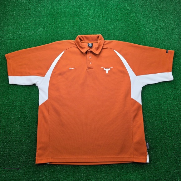 Nike Other - Vintage Texas Longhorns Nike‎ Team Dri Fit Polo Shirt Mens XL Orange NCAA Logo